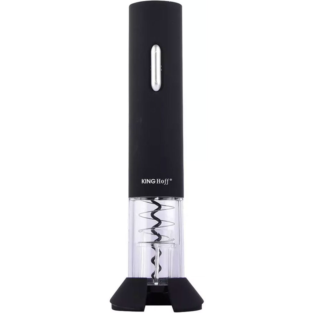 Elektrischer Weinflaschenöffner, schwarz, inkl. Folienmesser