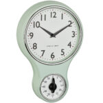 Retro Küchenuhr, H 30 cm, mint-grün, batteriebetrieben