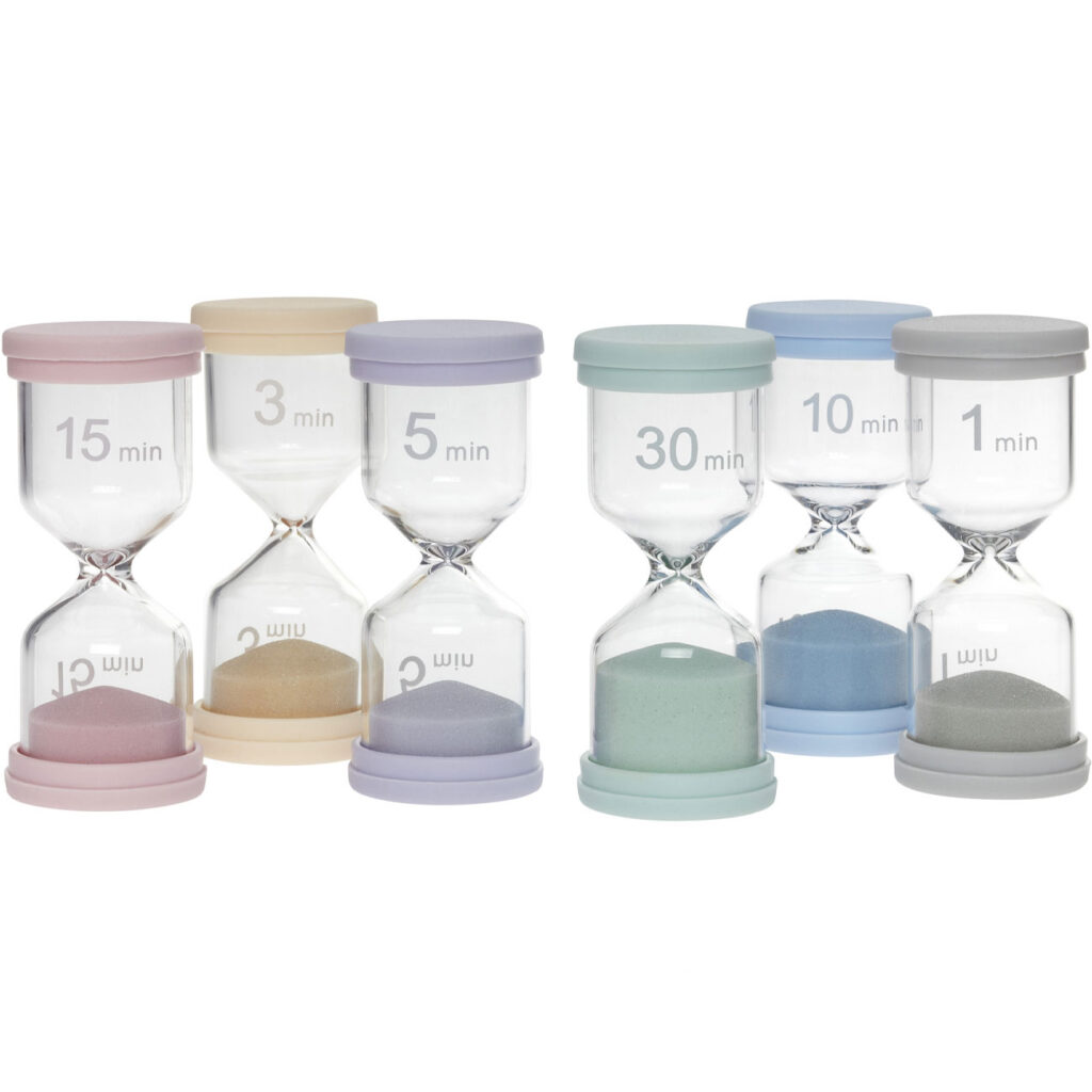 Buntes Sanduhren-Set: 6 Laufzeiten Buntes Sanduhren-Set: 6 Laufzeiten