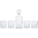 Whisky-Set Kristallglas: Karaffe (900ml) & 4 Gläser (350ml)