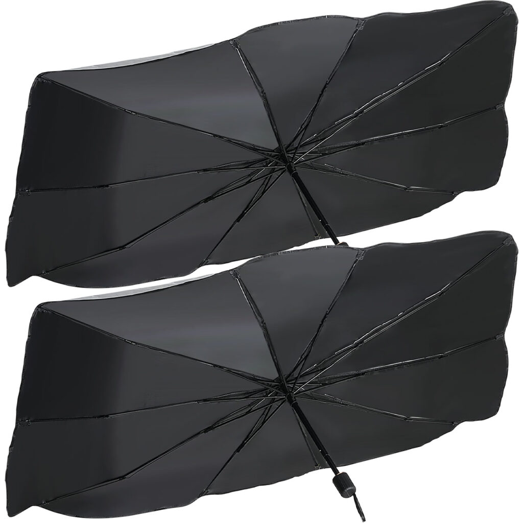 2er-Set Wärmeisolierender Sonnenschutz für die Windschutzscheibe, UV50+, 145 x 79 cm