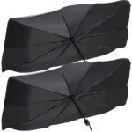 2er-Set Wärmeisolierender Sonnenschutz für die Windschutzscheibe, UV50+, 145 x 79 cm