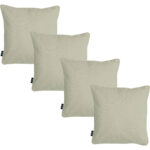 4er-Set Deko-Kissen wasserabwesend , bequemes Outdoorkissen, beige, 50 x 50 x 10 cm