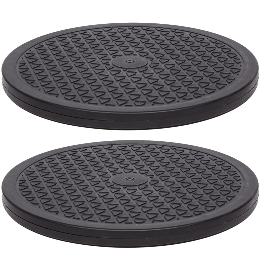2er-Set Multifunktionale Drehplatte, bis 100 kg, schwarz, Ø 25 cm
