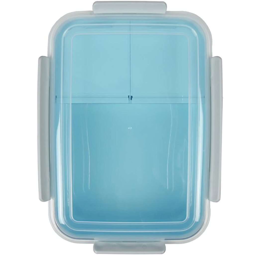 Lunchbox mit Kunststoff Clip-Deckel, 3-Fächer, 1,2 l