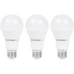 3er-Set LED-Glühbirne, A60, E27, 1020 lm, 12 W, 2500 K, warmweiss