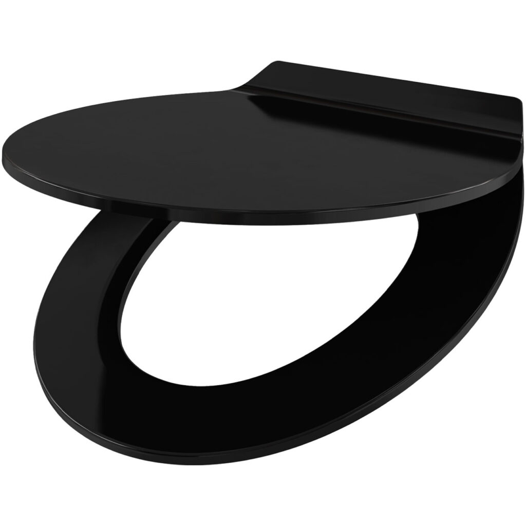 WC-Deckel mit Absenkautomatik Soft Close & Slim-Design, schwarz