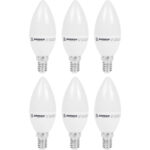 6er-Set LED-Kerzenlampe, C35, E14, 400 lm, 5 W, 3000 K, warmweiss