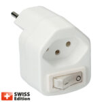 Stromspar-Steckeradapter mit Kinderschutz und Netzschalter im 2er Pack