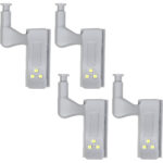 Automatische Schrankscharnier-Beleuchtung, grau, 4-tlg.