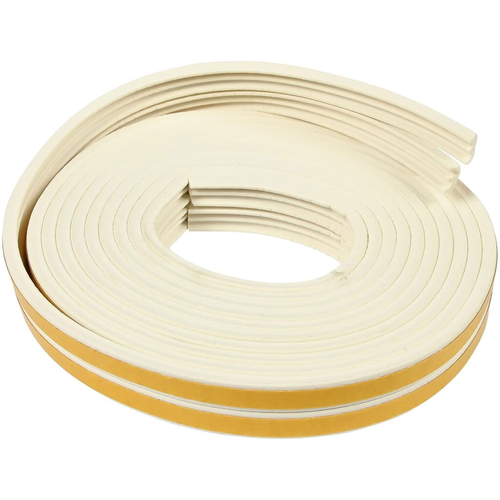 E-Profil Zugluft Dichtungsstreifen, 2er-Set, weiss, 3m x 9mm x 4mm, selbstklebend