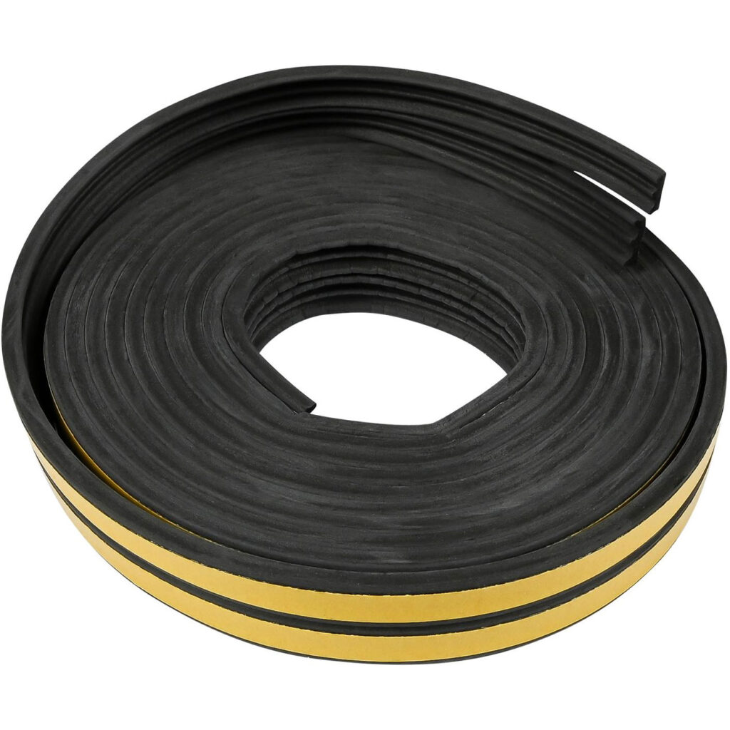 E-Profil Zugluft Dichtungsstreifen, 2er-Set, schwarz, 3m x 9mm x 4mm, selbstklebend