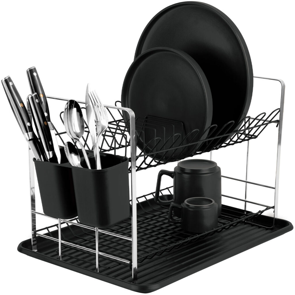 Geschirrständer, matt-schwarz Geschirrständer, matt-schwarz