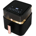 Heissluftfritteuse mit Sichtfenster & 11 Kochprogrammen, 7,2L, schwarz-roségold