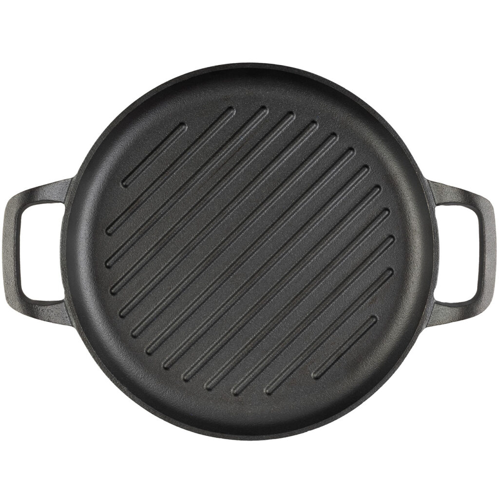 Grillplatte aus Gusseisen mit Griffen, rund, Ø 25 cm Grillplatte aus Gusseisen mit Griffen, rund, Ø 25 cm