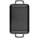 Grillplatte aus Gusseisen mit Griffen, rechteckig, 33 x 22 cm