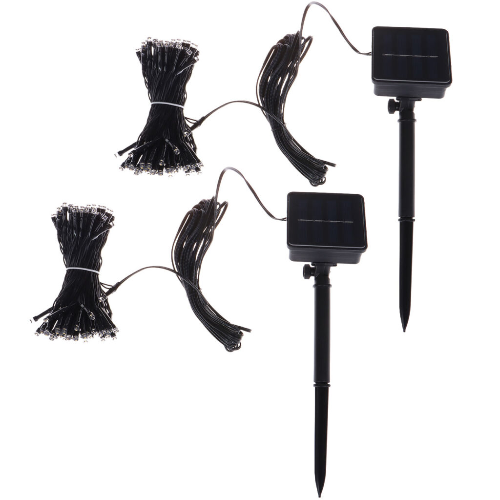2er-Set Solar Lichterkette ca. 12,5m, 100 warmweisse LEDs mit 8 Modi & Dämmerungssensor 2er-Set Solar Lichterkette ca. 12,5m, 100 warmweisse LEDs mit 8 Modi & Dämmerungssensor