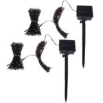 2er-Set Solar Lichterkette ca. 12,5m, 100 warmweisse LEDs mit 8 Modi & Dämmerungssensor