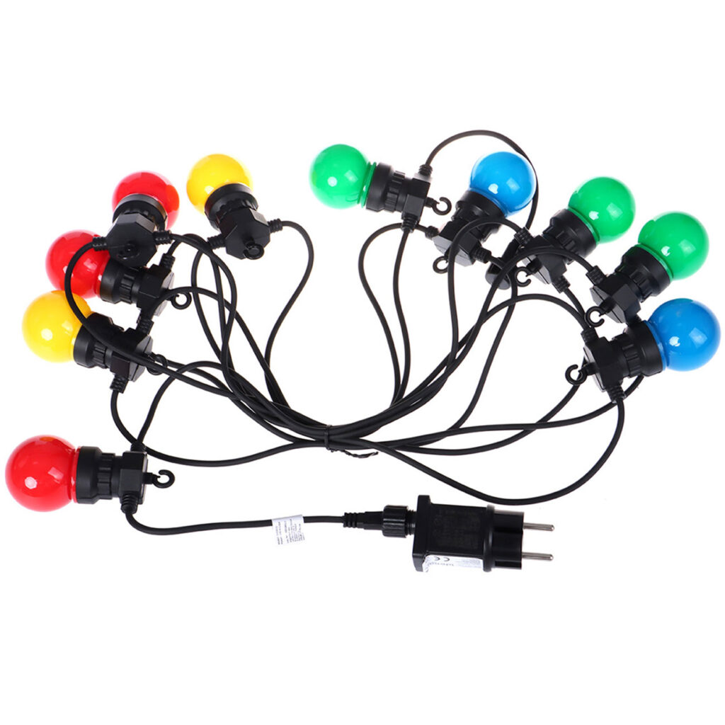 Party-LED-Lichterkette mit 10 LED Glühbirnen, 4-farbig, ca. 2,7m Party-LED-Lichterkette mit 10 LED Glühbirnen, 4-farbig, ca. 2,7m