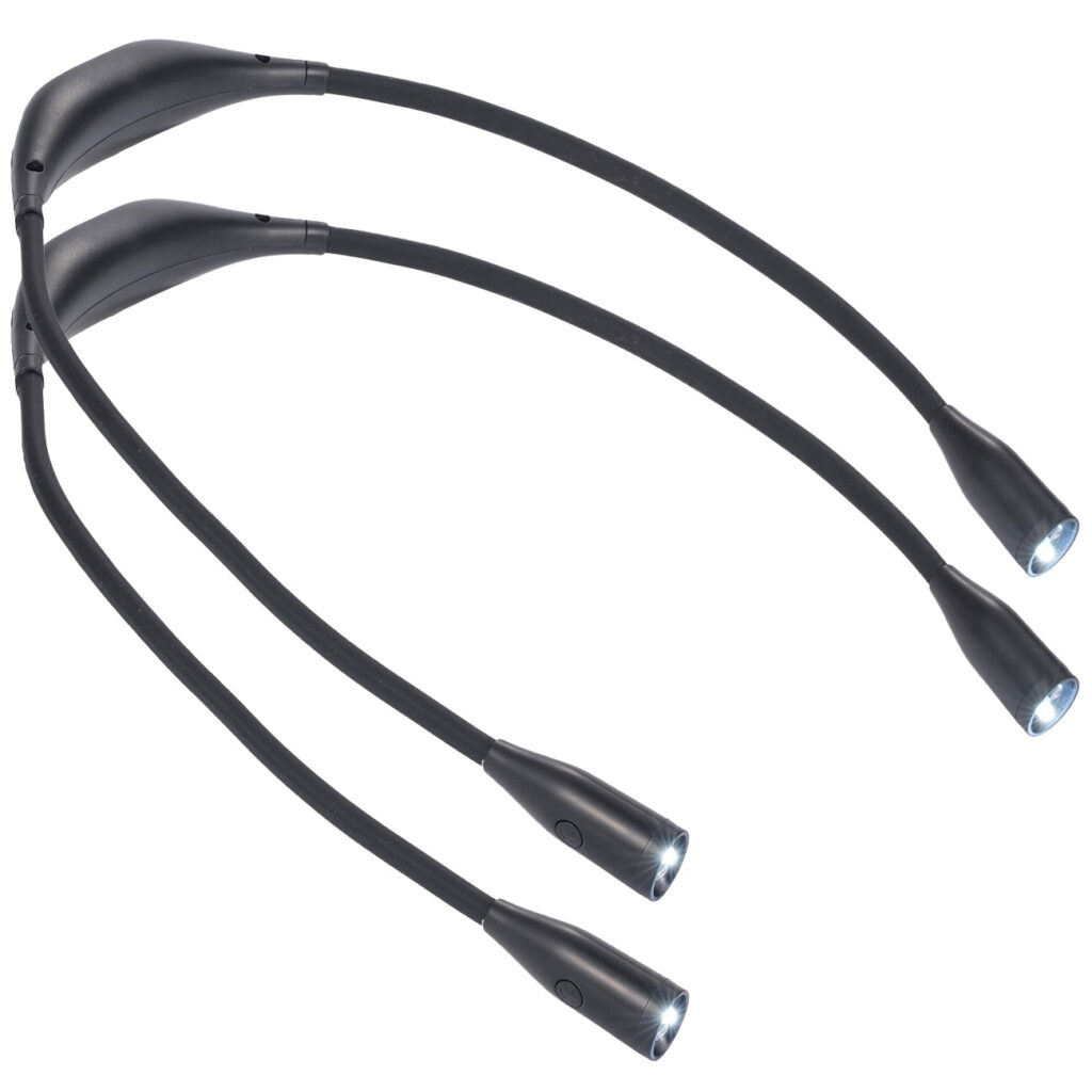 2er-Set LED-Leseleuchte zum Umhängen, dimmbar, Akku, 3 Farbtemperaturen
