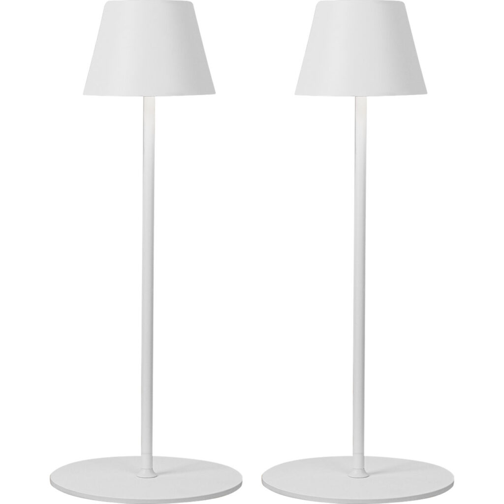 2er-Set Höhenverstellbare LED-Stehlampe, dimmbar, weiss, 50 /90/130 cm