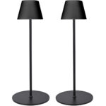 2er-Set Höhenverstellbare LED-Stehlampe, dimmbar, schwarz, 50 /90/130 cm