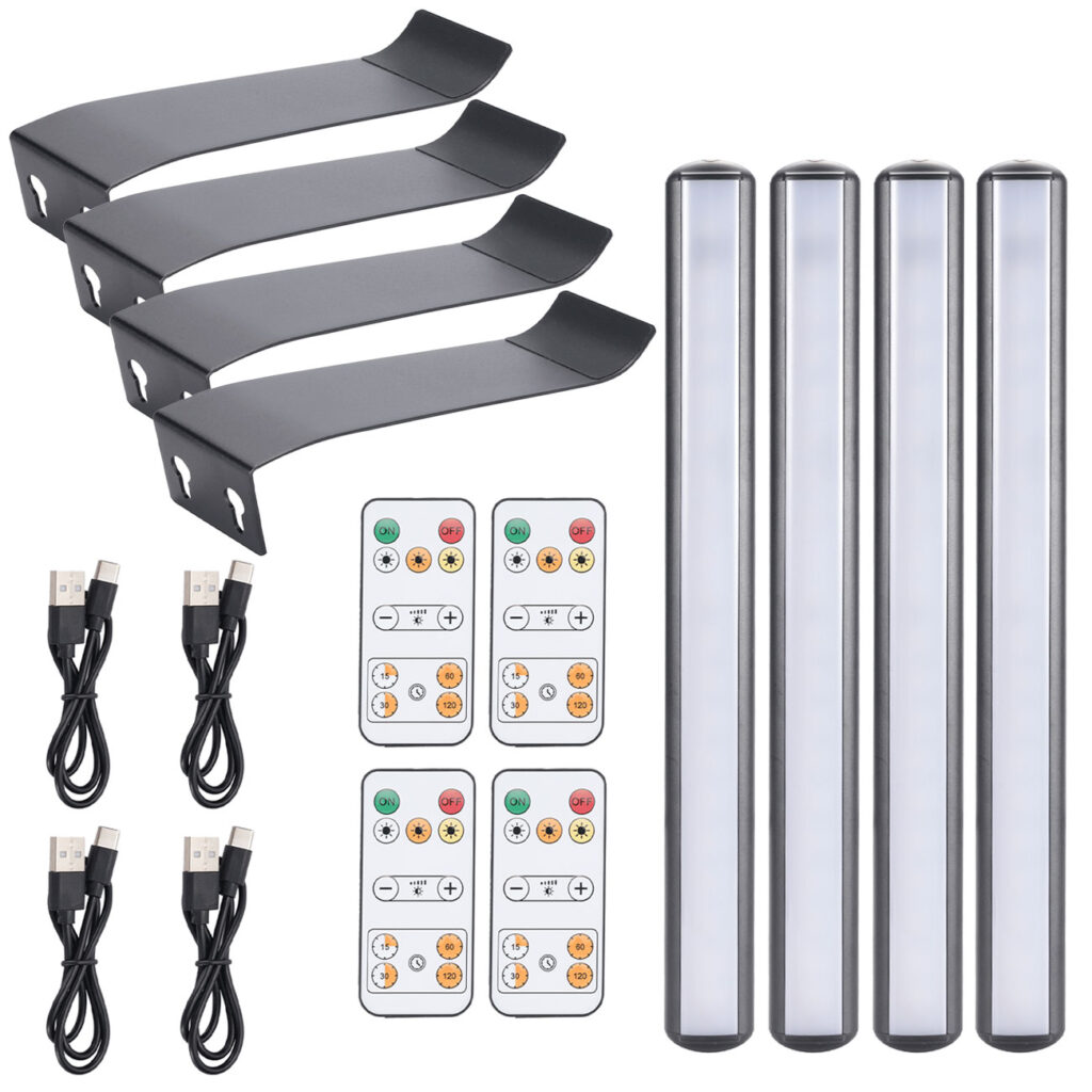 4er-Set Wandleuchte mit Fernbedienung & Touch Schalter, USB- & Akkubetrieb, dimmbar 4er-Set Wandleuchte mit Fernbedienung & Touch Schalter, USB- & Akkubetrieb, dimmbar