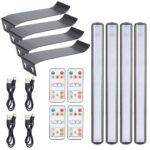 4er-Set Wandleuchte mit Fernbedienung & Touch Schalter, USB- & Akkubetrieb, dimmbar