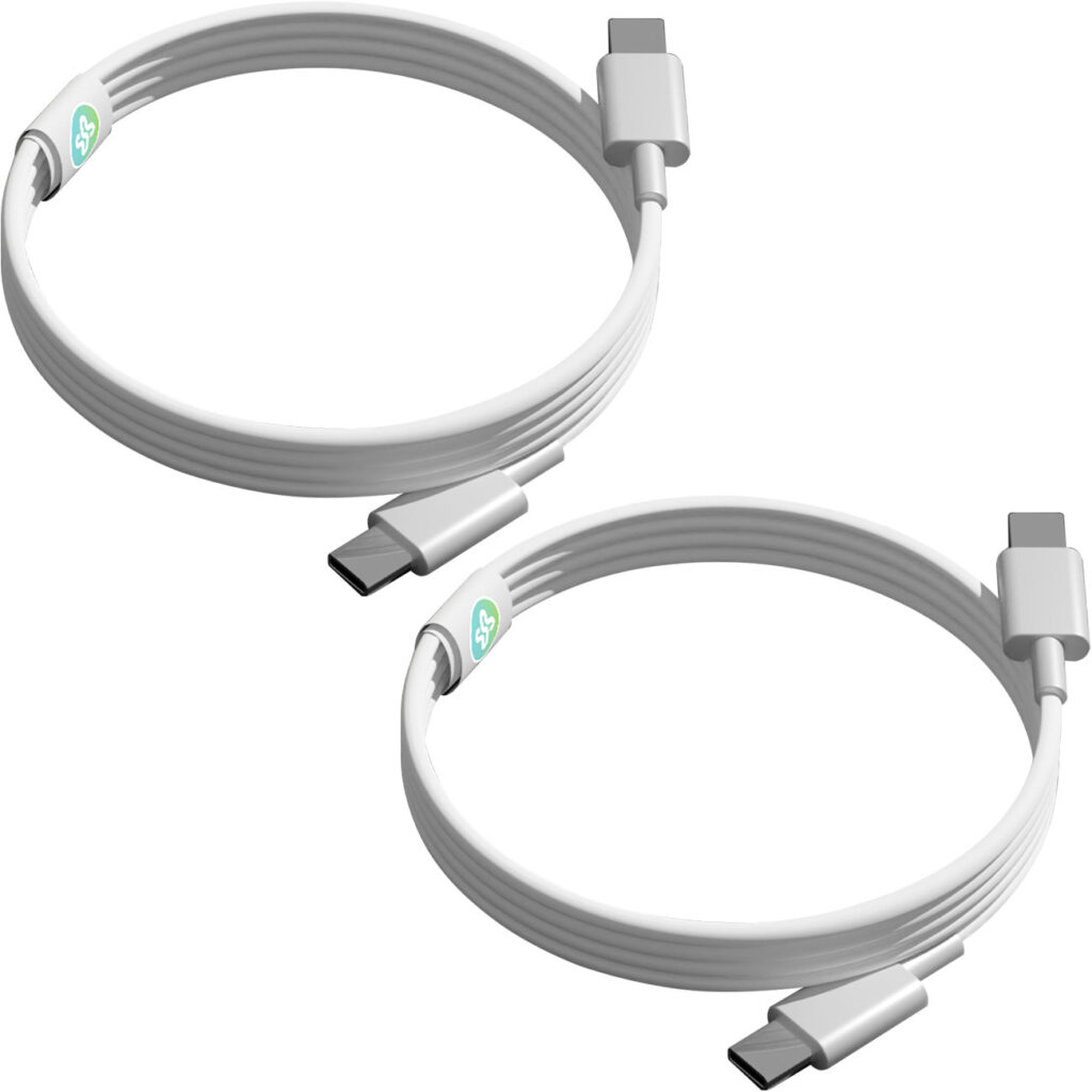 2er-Set USB-C Ladekabel, PD, weiss, 1,5 m