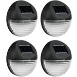 4er-Set Solar LED Wandleuchte & Zaunleuchte