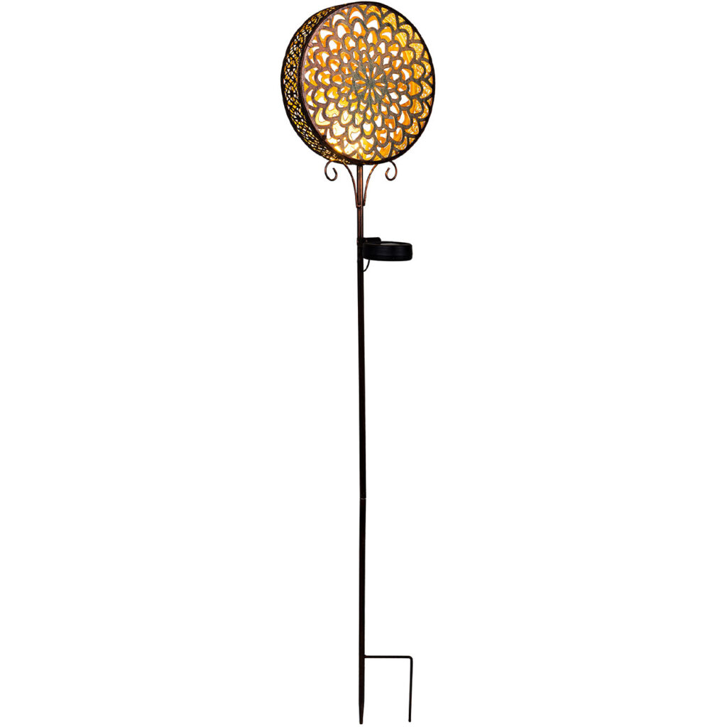 Gartenstecker Solar Blume in Rostoptik, H 98 cm