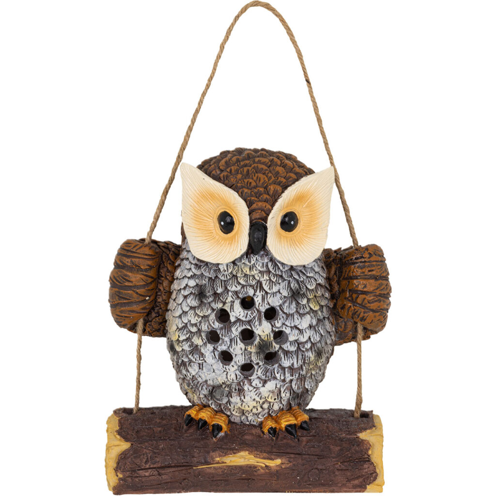 LED Solar Gartenleuchte Eule auf Schaukel LED Solar Gartenleuchte Eule auf Schaukel