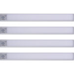 4er-Set Akku LED-Lichtleiste mit Bewegungssensor, 40 cm