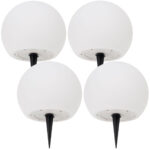 4er-Set LED-Leuchtkugel mit Fernbedienung, solarbetrieben, RGBW, 60 Lu, IP67, Ø 30 cm