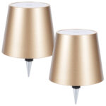 2er-Set Akku Flaschenlampe, dimmbar, 3 Lichtfarben, gold