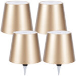 4er-Set Akku Flaschenlampe, dimmbar, 3 Lichtfarben, gold
