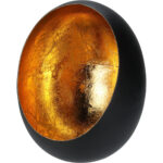 Elegantes Windlicht aus Metall für Kerzen & Teelichter, schwarz/gold