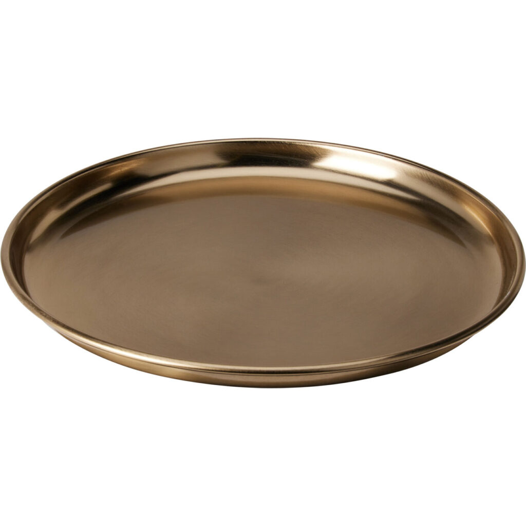 Serviertablett & Dekotablett aus Metall, 28 cm, gold Serviertablett & Dekotablett aus Metall, 28 cm, gold