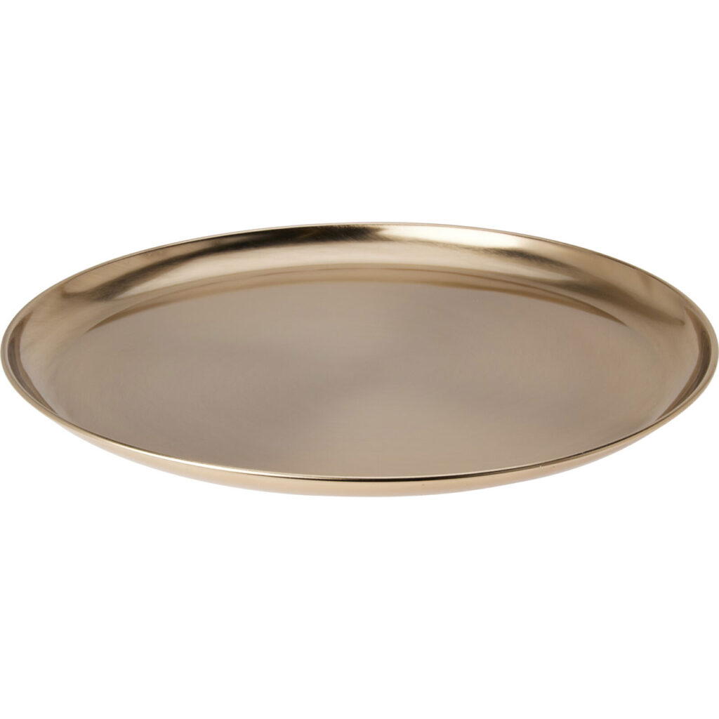 Serviertablett & Dekotablett aus Metall, 39 cm, gold Serviertablett & Dekotablett aus Metall, 39 cm, gold