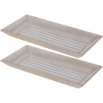 2er-Set Deko-Tablett, 20,5 x 40, antikgrau