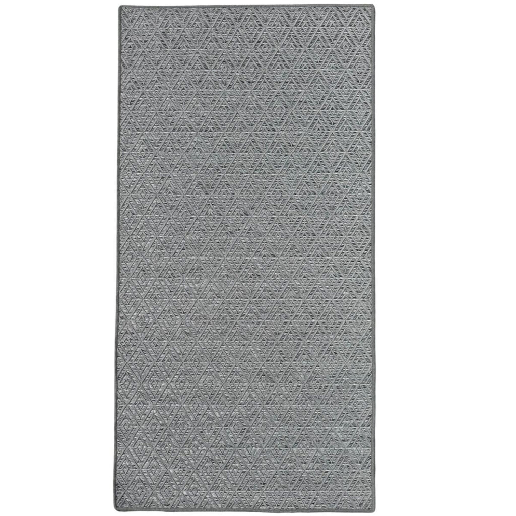 Outdoorteppich, Rautenmuster klein, 90 x 180 cm, grau