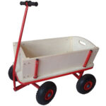 Bollerwagen aus Holz, Luftreifen, 100kg Tragkraft