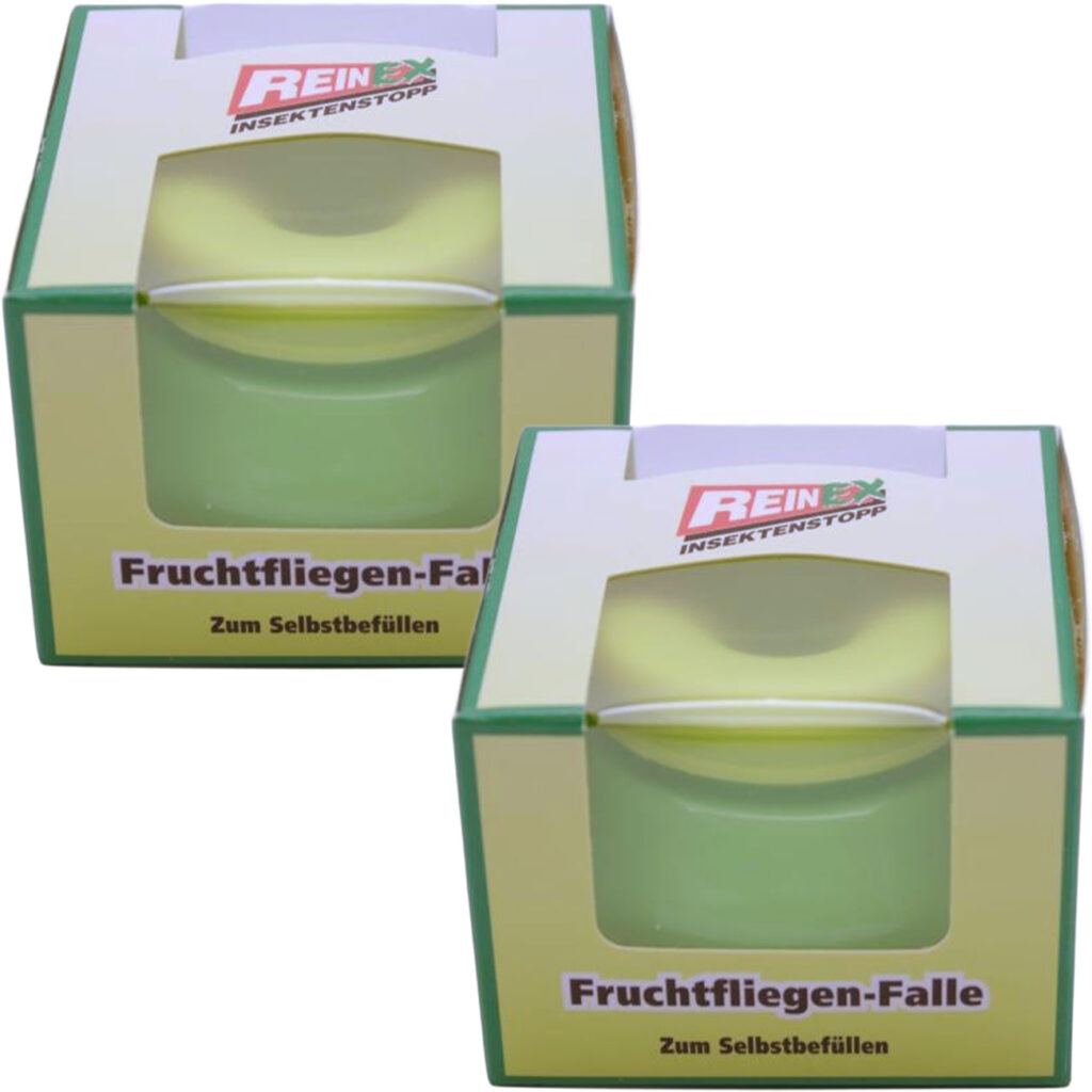 2er-Set Fruchtfliegenfalle, unbefüllt, grün/gelb