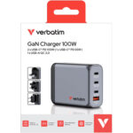 Reise USB-Ladeadapter (EU, UK, US), GaN, 100 Watt, grau