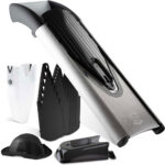 Edelstahl-Gemüsereibe V6 Profi Set, 5 Schnittarten, silber-schwarz