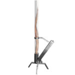 Glas-Feuerrohr mit Edelstahlgestell, H 132 cm