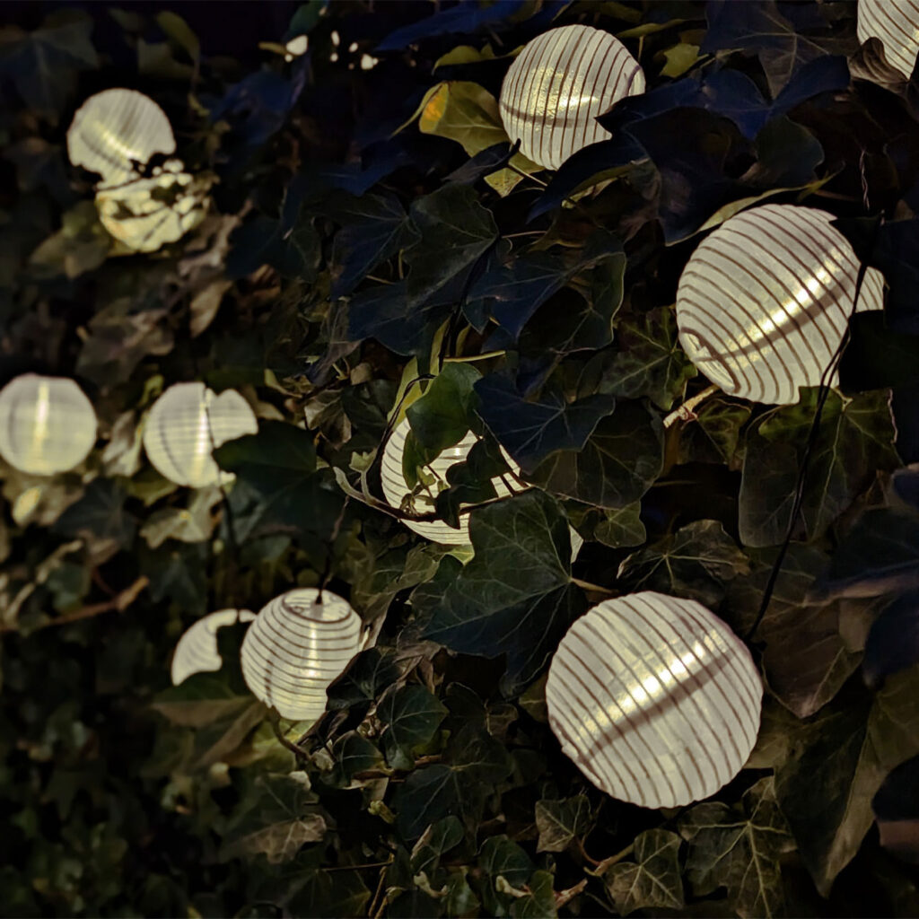 2er-Set LED-Lichterkette, Solar, warmweiss, mit 20 weissen Lampions, L 3,8 m