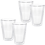 4er-Set Thermogläser mit Riffelung, doppelwandig, 300 ml