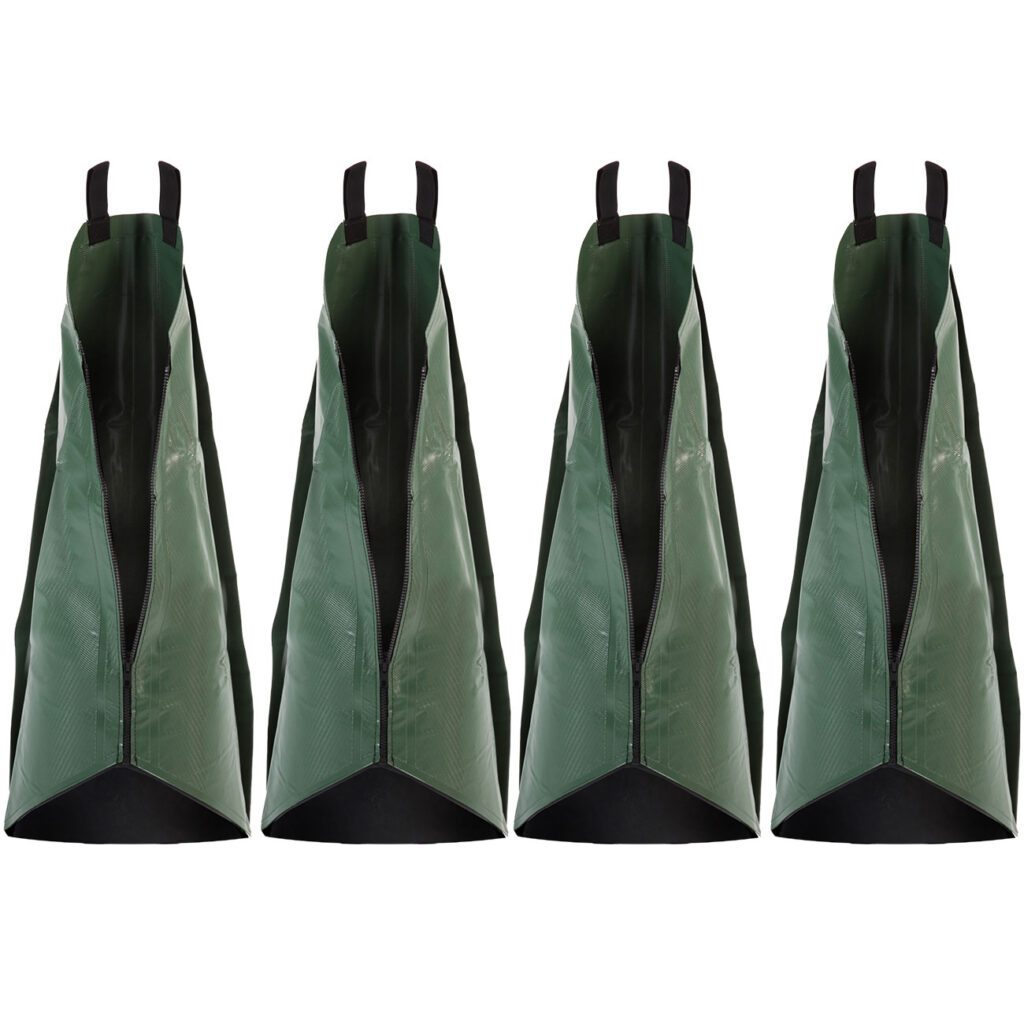 4er-Set Baum-Bewässerungsbeutel 75L, dunkelgrün