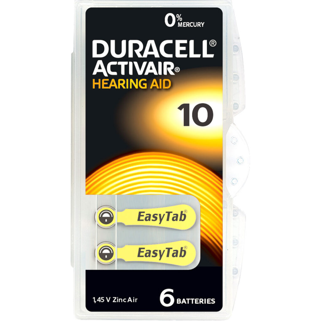 Hörgeräte-Batterien ZA 10 1.45 V, 90 mAh, 6er-Sparpack